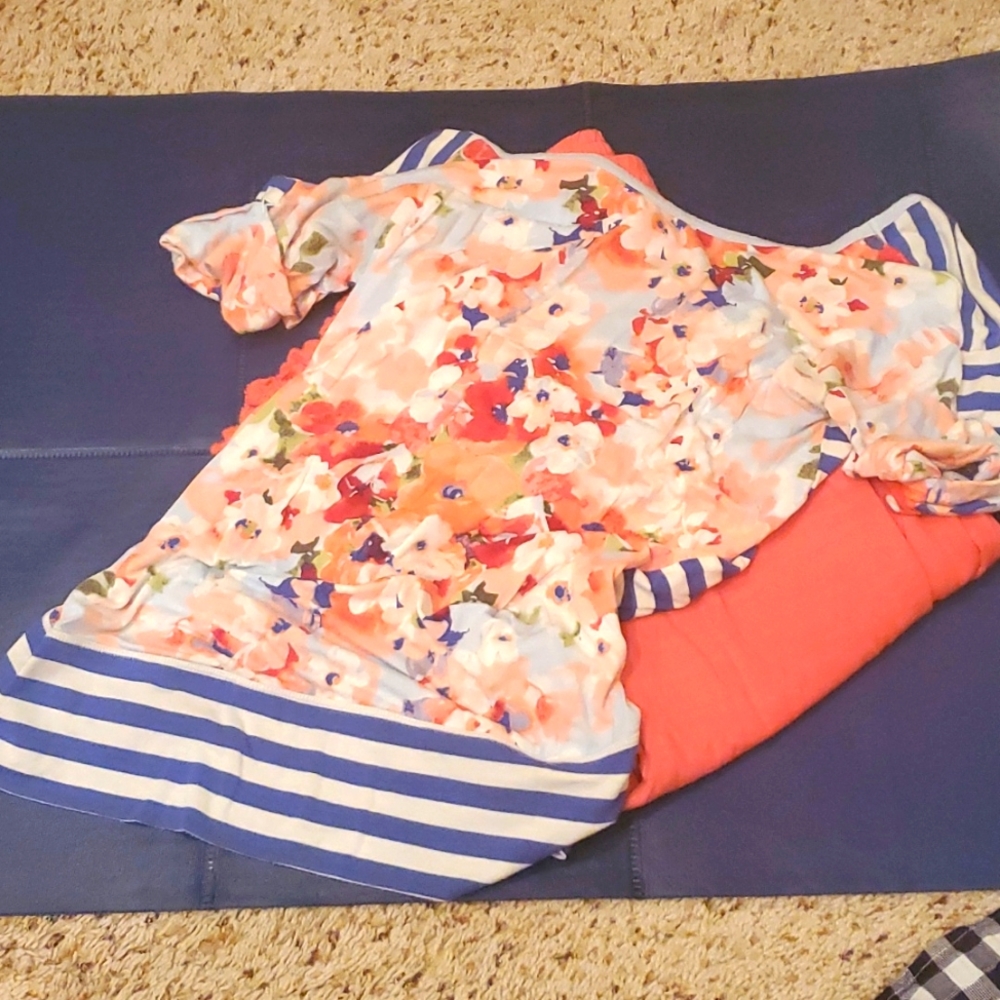 Matilda Jane floral and blue stripped top